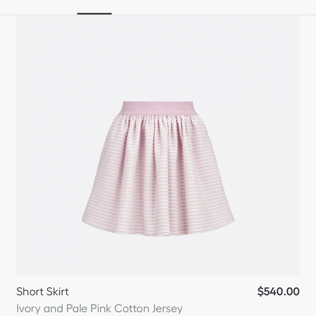 Dior Soft Pink Striped Mini Skirt